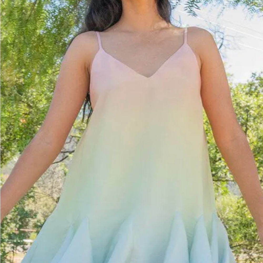 Yumi Kim Blush and Cream Spaghetti Strap Dress